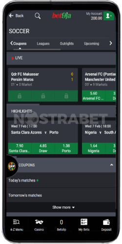 bet9ja android app soccer betting