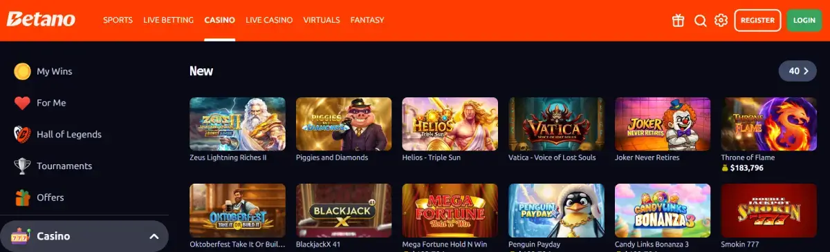 Betano casino games ontario