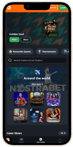 Betano mobile live casino on iOS