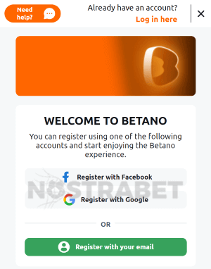 betano registration form