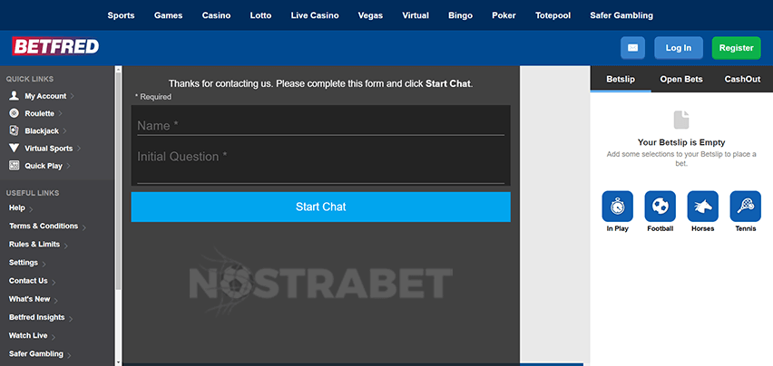 Betfred Live Chat Support