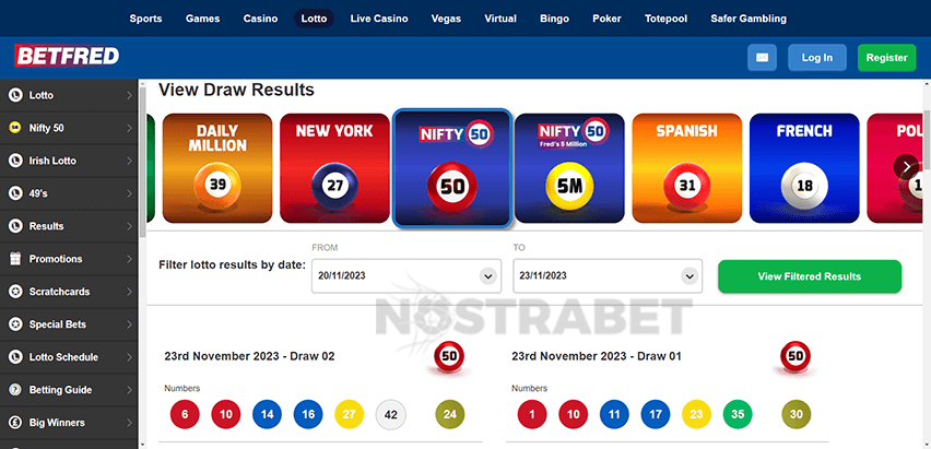 Betfred Nifty Fifty Draw Results