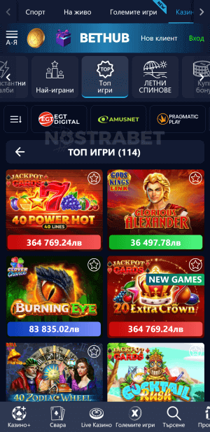 bethub казино слот игри