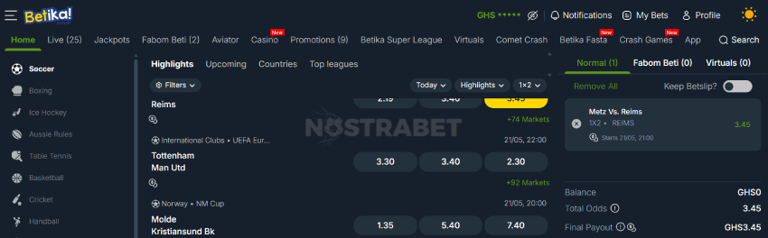 betika sports betting coverage