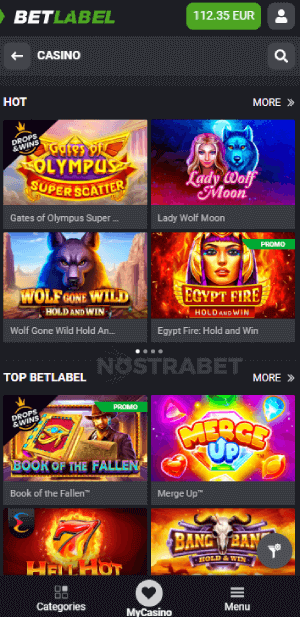 BetLabel casino games