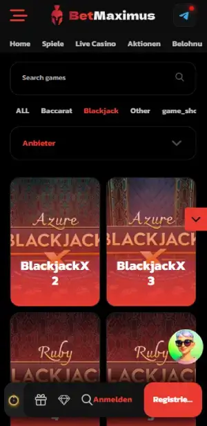 Betmaximus Live Casino Spiele