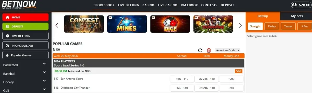 betnow sport homepage