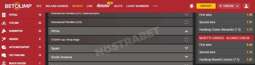 betolimp sports betting coverage