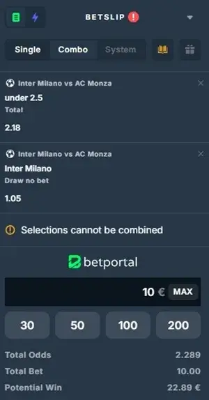 betportal bet slip