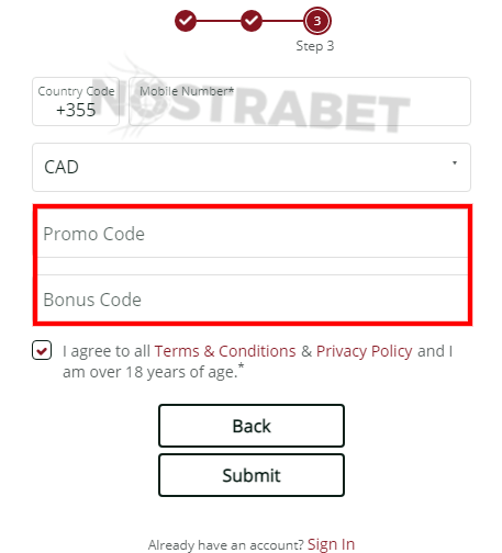 betshah bonus code enter