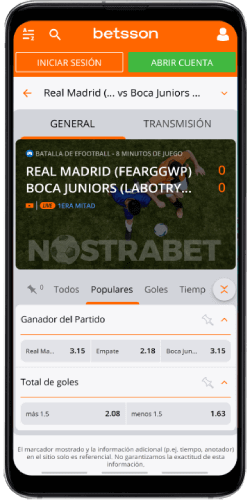 Betsson android app apuestas en vivo