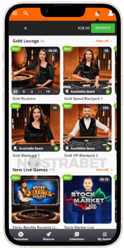 Betsson iOS Casino Live