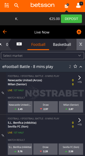 Betsson live betting mobile