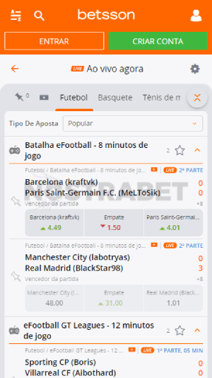 betsson esportes ao vivo