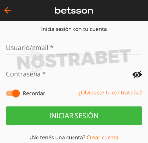 Betsson inicio de sesión