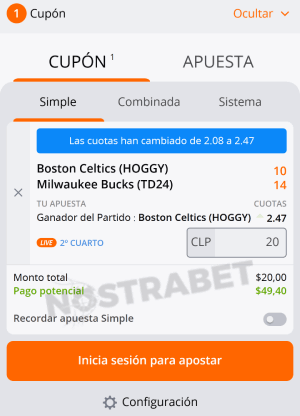 Betsson móvil boleto de apuestas