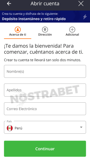 Betsson registro móvil