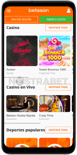 Betsson versión de móvil