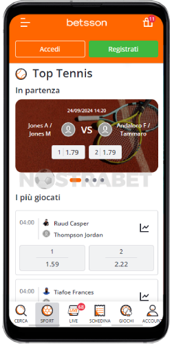 betsson versione mobile