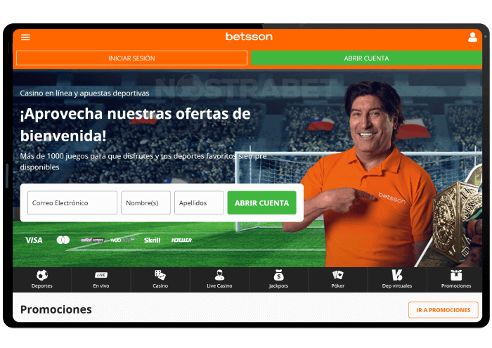 Betsson tablet versión móvil