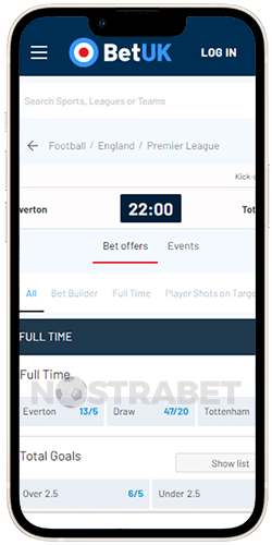 BetUK iOS App Football Betting