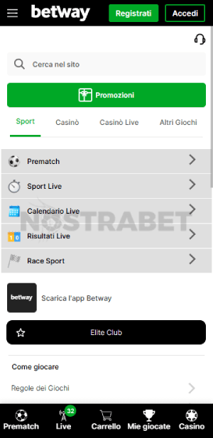 Scarica l'app Betway per Android