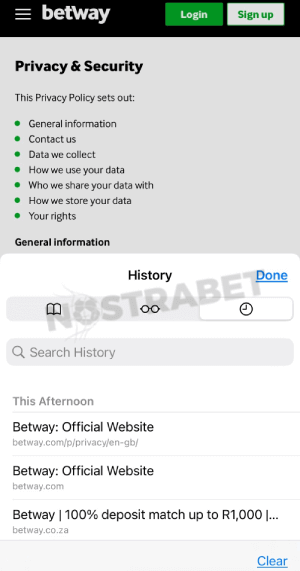betway clear browsing data on safari (ios)