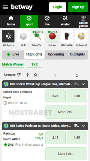 Betway cricket section