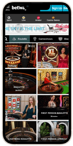 betway live casino for ios