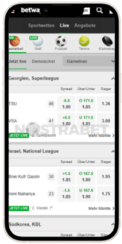Betway Live-Sport für iOS-App