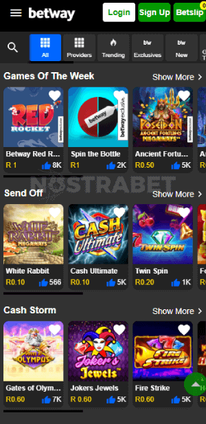 betway casino games