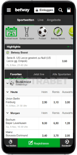 Betway Sports-App für Android