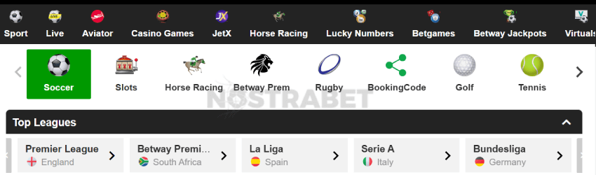 betway betting coverage