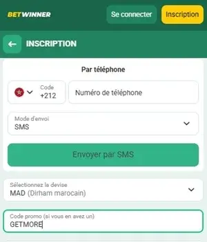 saisissez le code bonus betwinner