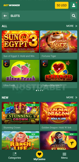 betwinner casino games mobile