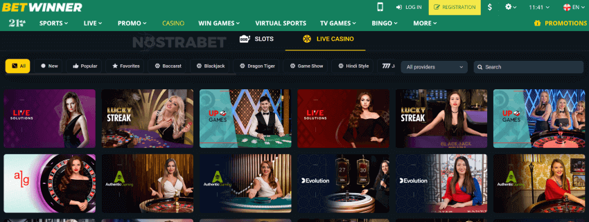 betwinner India live dealers