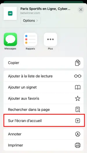 Betwinner téléchargement de l'application iOS