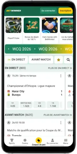 Betwinner version mobile