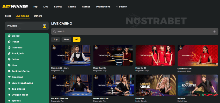 How to start With Live Casino at Betwinner