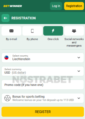 betwinner one click registration