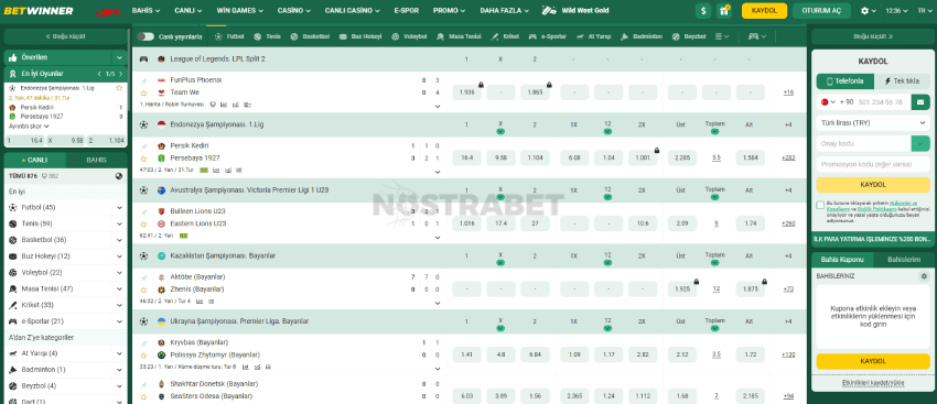 betwinner sporları