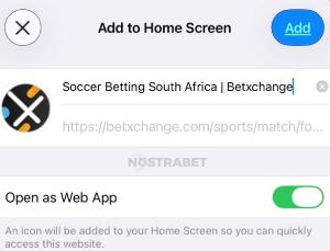 betxchange ios add to home screen