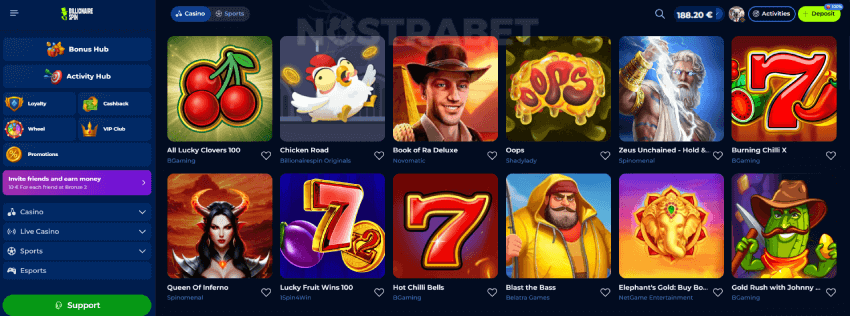 billionairespin casino games