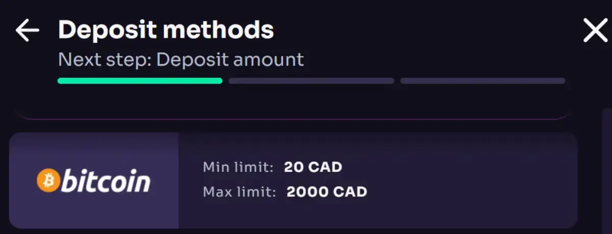 Bitcoin casino deposits