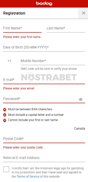 bodog registration