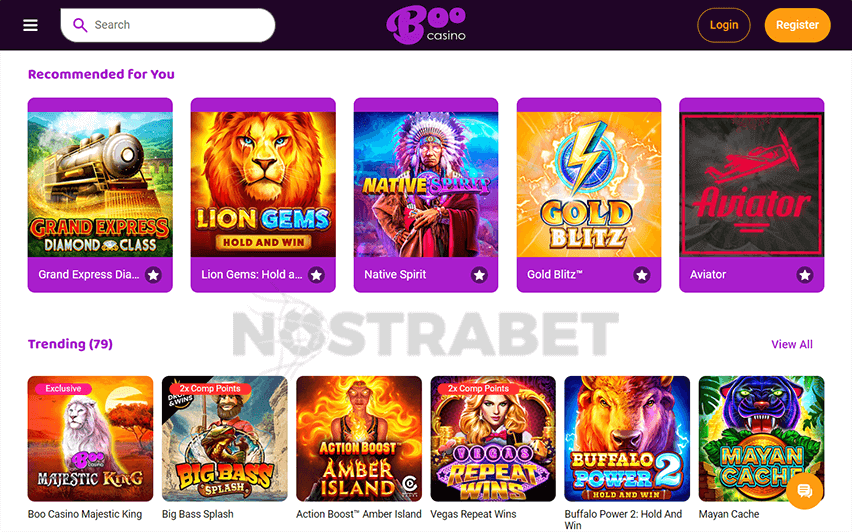 Boo Casino Website Design