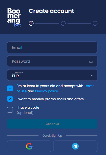 boomerang bet registration