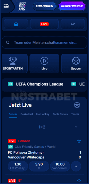 Boomerang Sportwetten Bereich