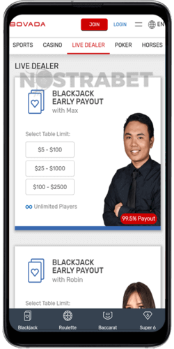 bovada casino android app live dealer