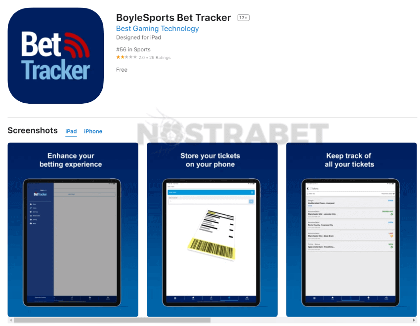 boylesports bet tracker app store